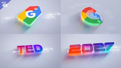 简洁大气未来科技感3D LOGO动画片头模板